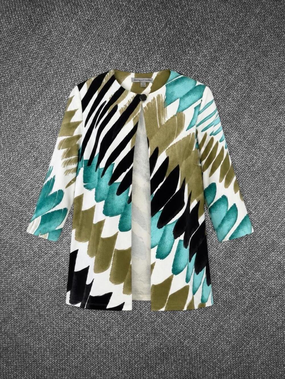 Danny & Nicole Size 18 Abstract Print Open Front Jacket